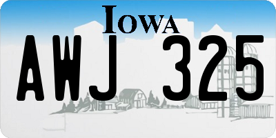 IA license plate AWJ325