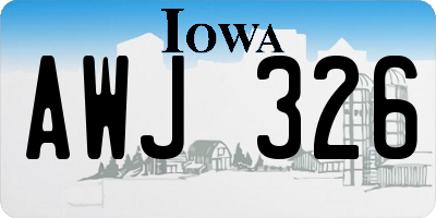 IA license plate AWJ326