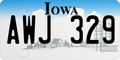 IA license plate AWJ329