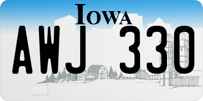 IA license plate AWJ330