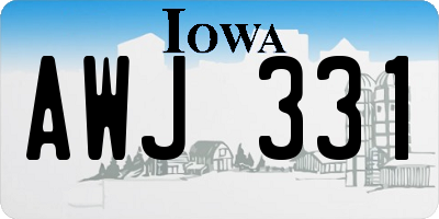 IA license plate AWJ331