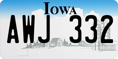 IA license plate AWJ332