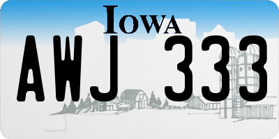 IA license plate AWJ333