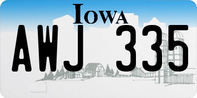 IA license plate AWJ335