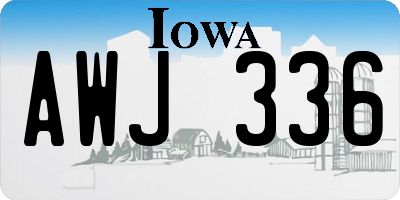 IA license plate AWJ336