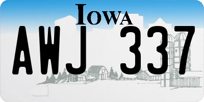 IA license plate AWJ337