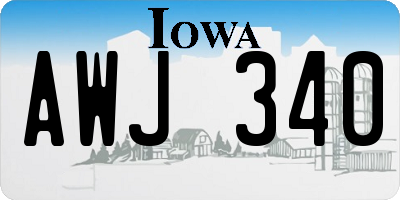 IA license plate AWJ340