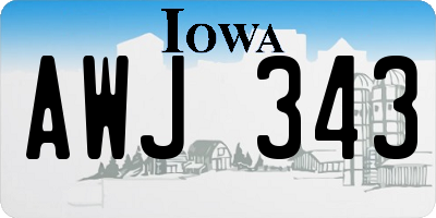 IA license plate AWJ343