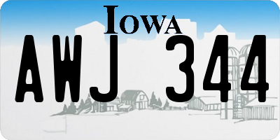IA license plate AWJ344