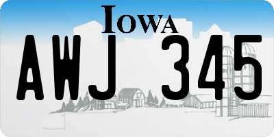 IA license plate AWJ345