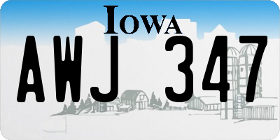 IA license plate AWJ347