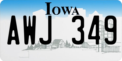 IA license plate AWJ349