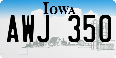 IA license plate AWJ350