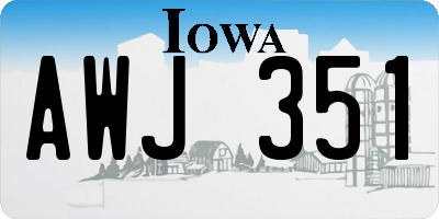 IA license plate AWJ351
