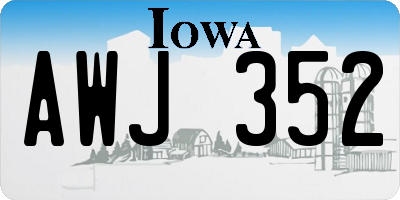IA license plate AWJ352