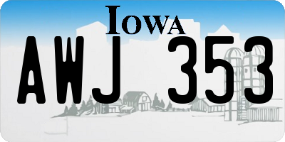 IA license plate AWJ353