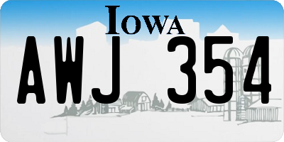 IA license plate AWJ354