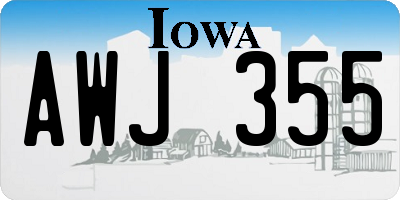 IA license plate AWJ355
