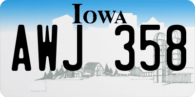 IA license plate AWJ358