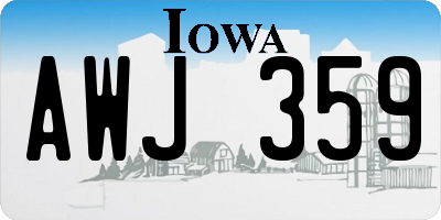 IA license plate AWJ359