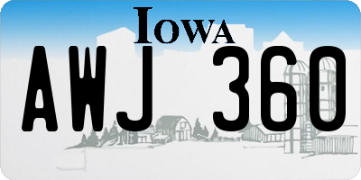 IA license plate AWJ360