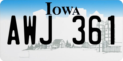 IA license plate AWJ361