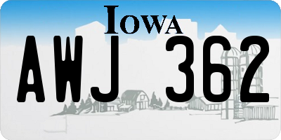 IA license plate AWJ362