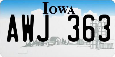 IA license plate AWJ363