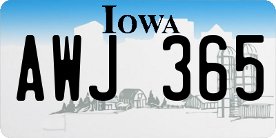 IA license plate AWJ365