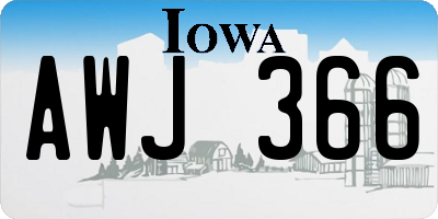 IA license plate AWJ366