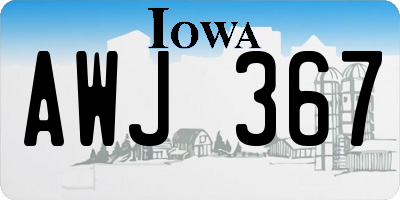 IA license plate AWJ367