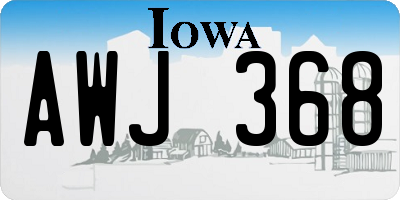 IA license plate AWJ368