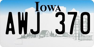 IA license plate AWJ370