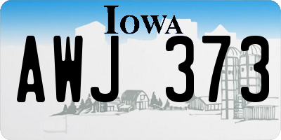 IA license plate AWJ373