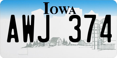 IA license plate AWJ374