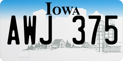 IA license plate AWJ375