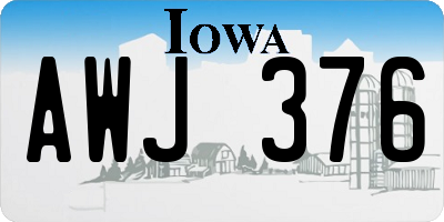 IA license plate AWJ376