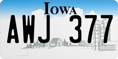 IA license plate AWJ377