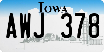 IA license plate AWJ378