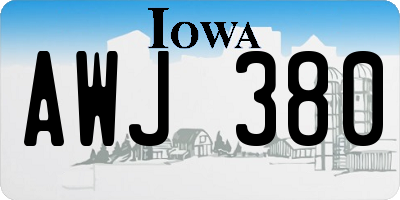 IA license plate AWJ380