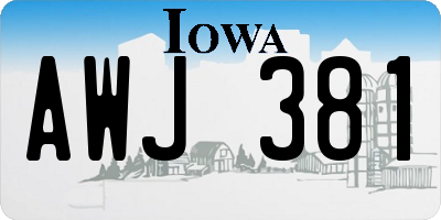 IA license plate AWJ381