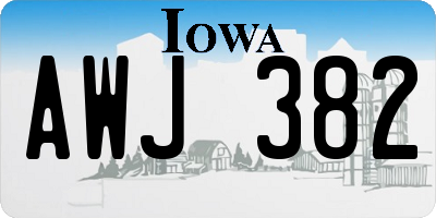 IA license plate AWJ382