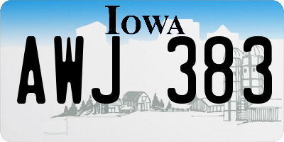 IA license plate AWJ383