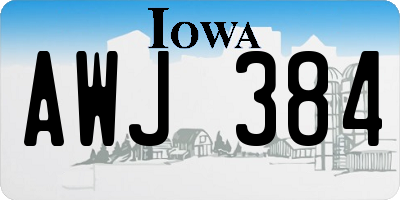 IA license plate AWJ384