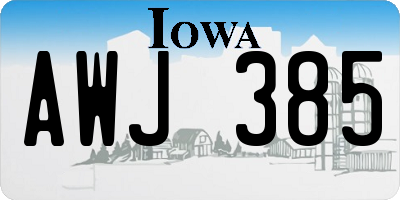 IA license plate AWJ385