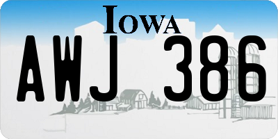 IA license plate AWJ386