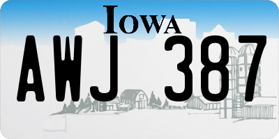 IA license plate AWJ387
