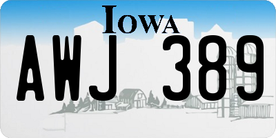 IA license plate AWJ389
