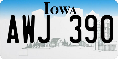 IA license plate AWJ390
