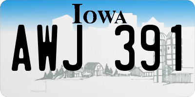 IA license plate AWJ391